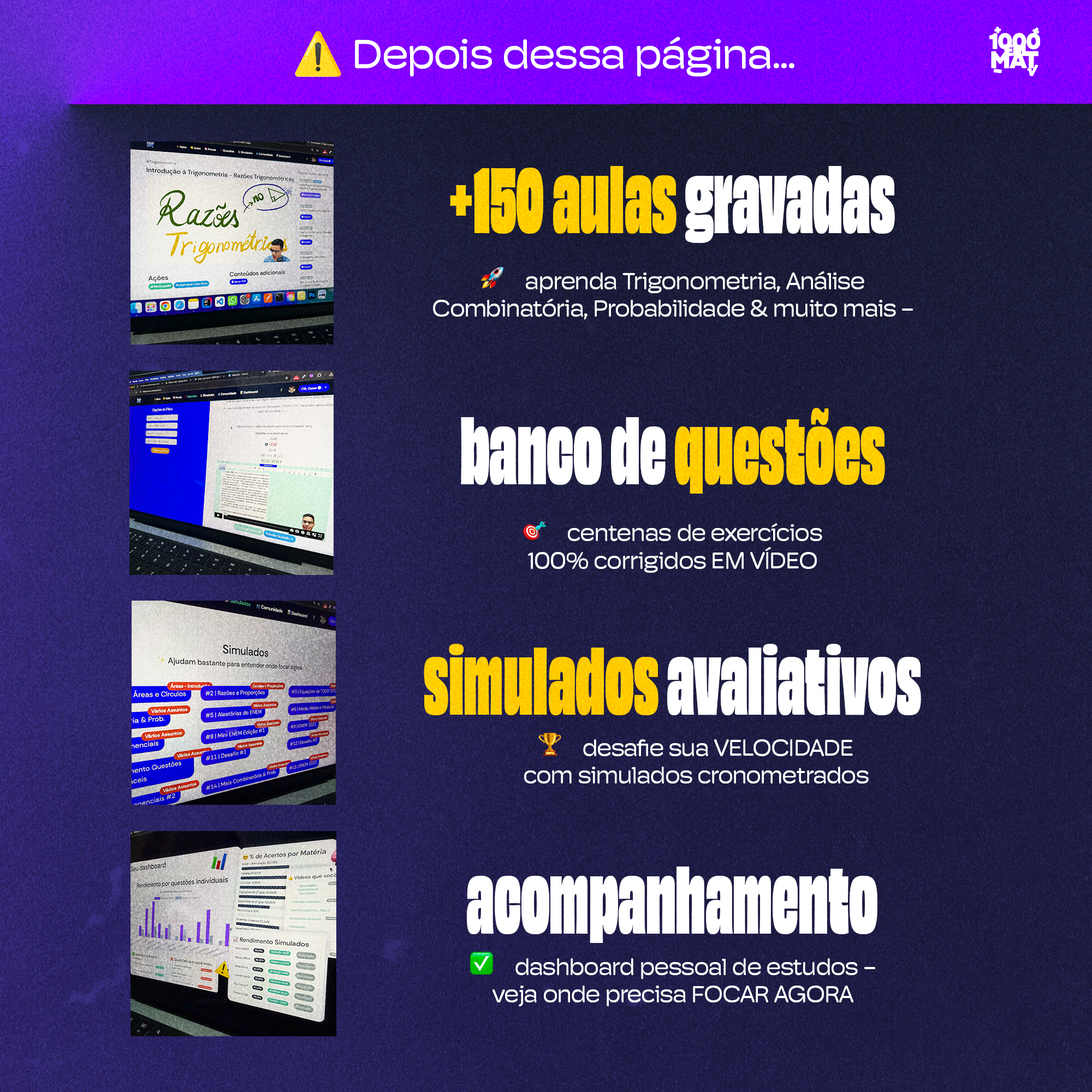 Depois do cadastro: finalize sua assinatura no 1000 em Mat